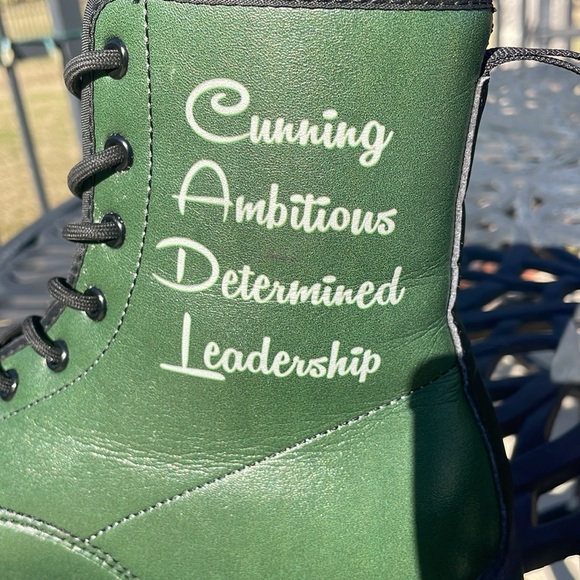 Green Slytherin Combat Boots - Picture 6 of 7